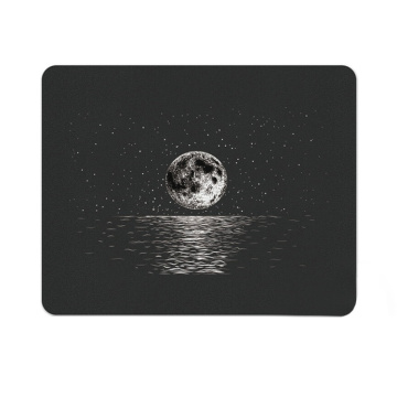 Smooth PU Leather Astronaut Print Black Mouse Pad
