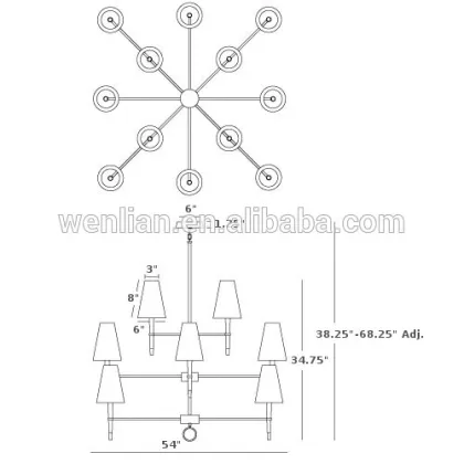 Fancy wooden chandelier large chandelier light for public area or home