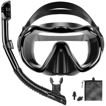 Juego de máscara de buceo anti -fog de fábrica: lente de vidrio templado, snorkel impermeable, máscara de silicona