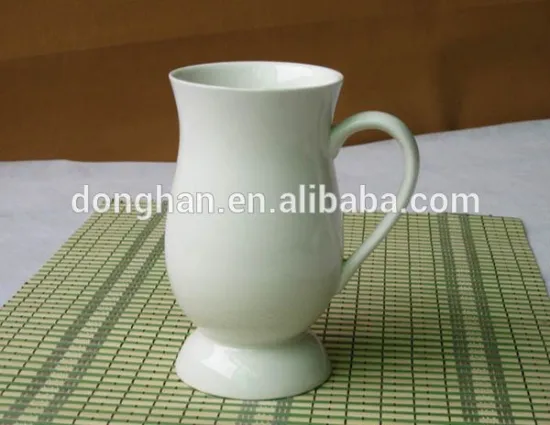 high quality ceramic white mug with special shpe