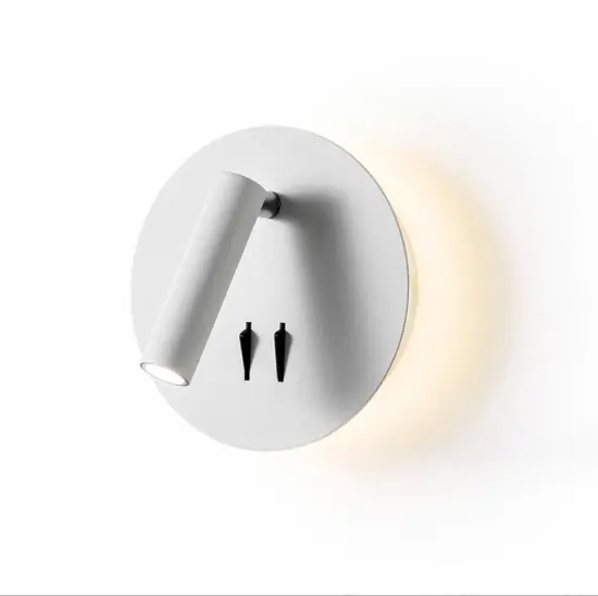 Aluminum Hotel Bedroom Round Spotlight - 3W+6W Wall Bracket Light for Reading