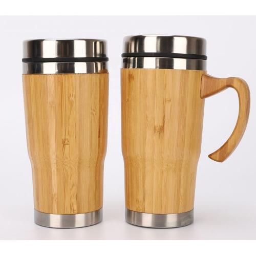 450ML Bamboo Car Coffee Mug with Steel Lid