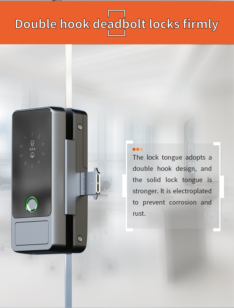 7 tuya key glass door lock