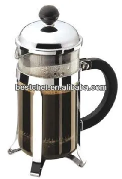 Classic Coffee maker / Herbal tea jug stainless steel andglass
