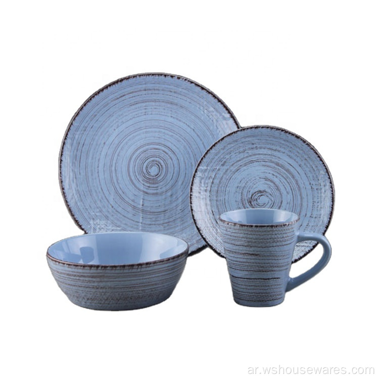 مجموعة عشاء Stoneware بألوان صلبة من 16 ٪