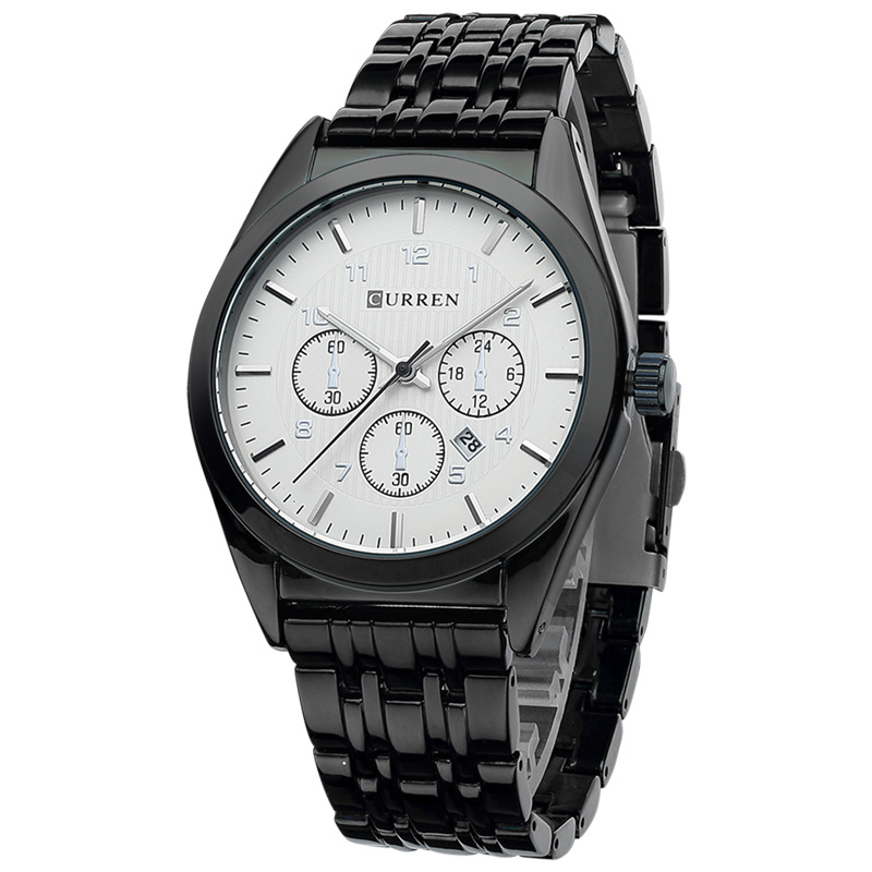 Business Full Stainless Steel Quartz Men Watch 