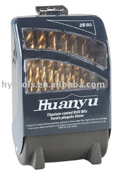 25pc hss twist drill set with metal case