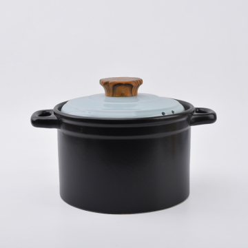 Nordic Style Ceramic Casserole with Blue Lid - High Temperature Resistant Kitchenware
