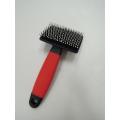 Rubber Grip T Shape Plastic Cat Slicker Brush