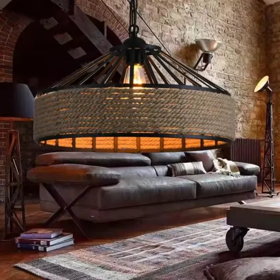 American Retro Hemp Rope Industrial Chandelier Pendant Light