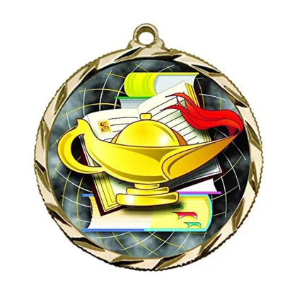 Academic Lamp of Knowledge Metal Medals