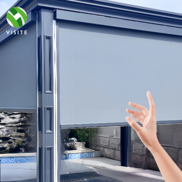 Manual Spring-Operated Anti-Wind, Insect-Proof, Shading, and Heat-Insulating Roller Blinds with Side Tracks - Factory Production