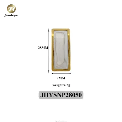 Wholesale Rectangle HP Gold White Enamel Snap Buttons for Clothing