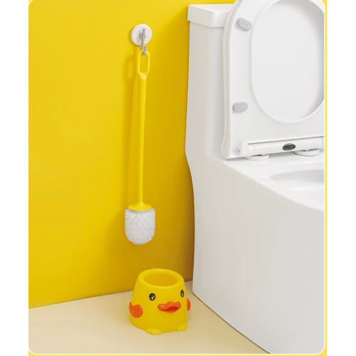 Yellow Duck Cute Toilet Brush Set with Holder
