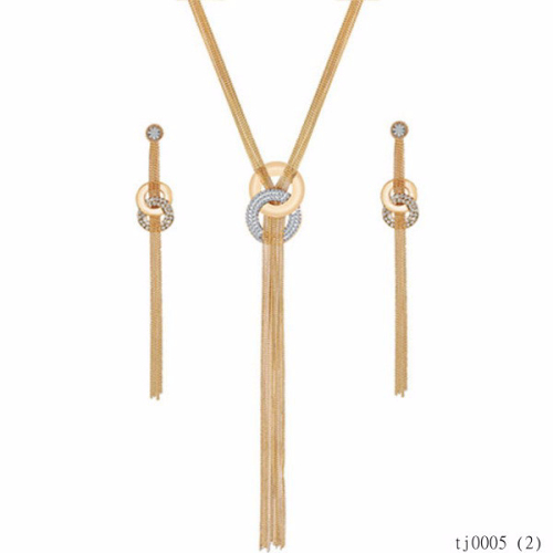 Trendy long chain tassel pendant vietnam gold jewelry sets