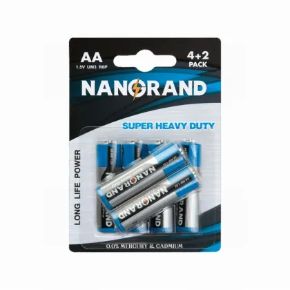 Nanguang R6P AA UM-3 1.5V Zinc Carbon Dry Cell Battery for Flashlight