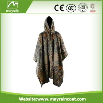 OEM Rainproof Polyester Camo Rain Poncho