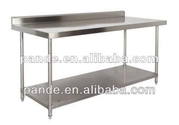 Factory Made Good quality stainless steel work table with under shelf