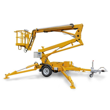 Towable Battery-Powered Articulate Lifting Boom with Outriggers and Waterproof Manual Lock