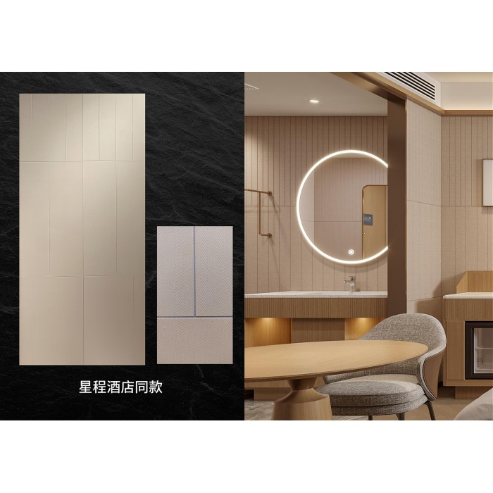 แผ่นผนัง SPC ทนไฟ การหุ้มบำรุงรักษาต่ำ