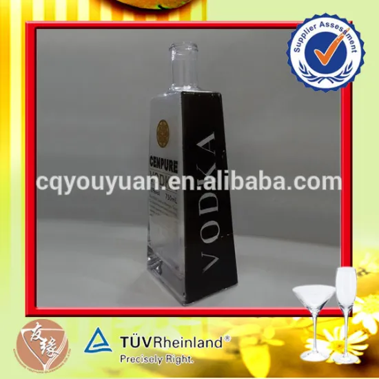 Bulk wholesale black spray glass material absolute vodka bottle