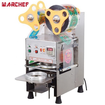 CE Commercial Bubble Tea Plastik Elektrik Mesin Penyegelan Gelas Otomatis Penuh
