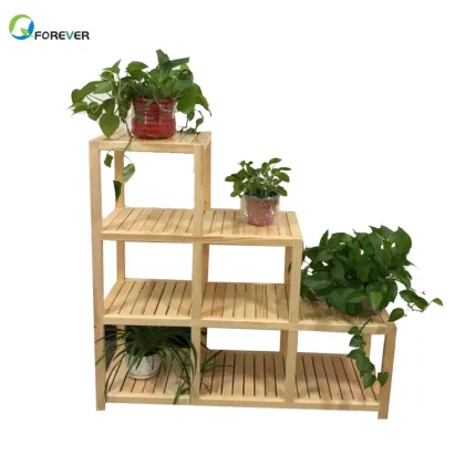 Wooden Green Plant Children Wood Frame Flower Pot Stand