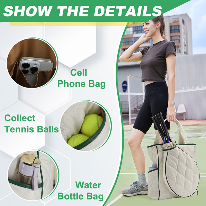 Durable Cotton Tennis Tote Bag for Sports Gear