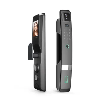 Smart 3D Door Lock with Fingerprint, Face Recognition, Camera, and WiFi Remote Control for Hotels and Key Card Access