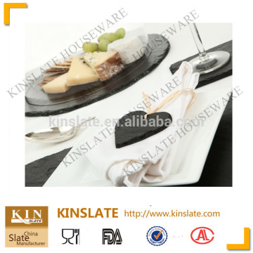 Natural Slate heart shape napkin tag