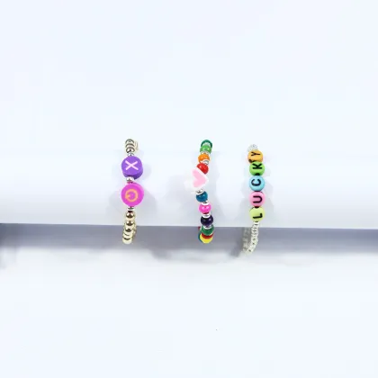 Lucky girl bracelet with 12MM soft clay lettering