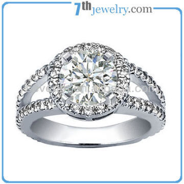 2014 Hot Sale Jewelry Rhodium Plated CZ Diamond Wedding Ring