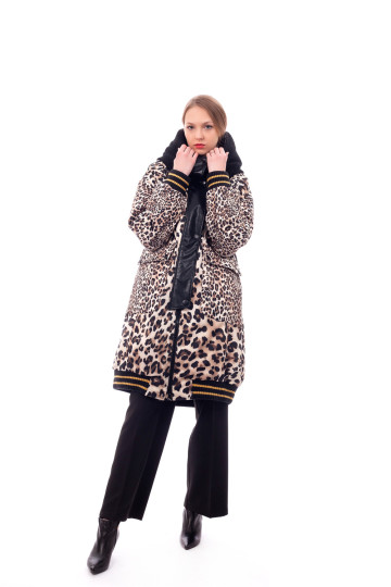 Women's fashionable leopard print coat
