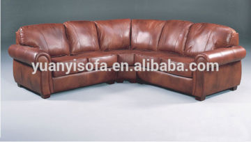 ITALIAN LEATHER CORNER SOFA CHAIR LEISURE AND COMFORT YLC1022 BROWN LEATHER