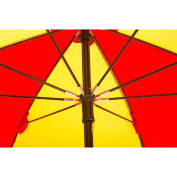 Yellow and red golf umbrella