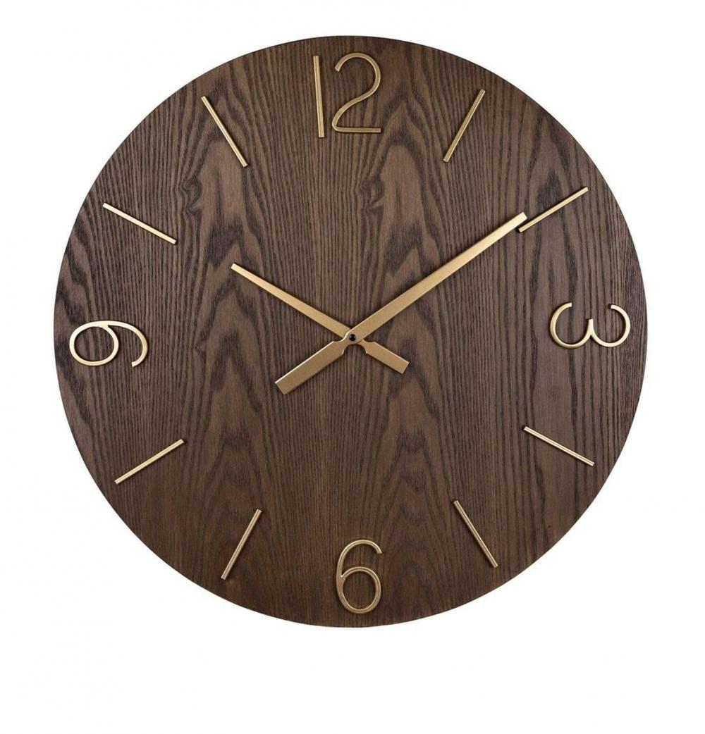 Jam kayu vintage minimalis besar