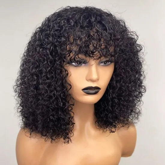 Brazilian Blonde Pixie Bob Wig with Bangs