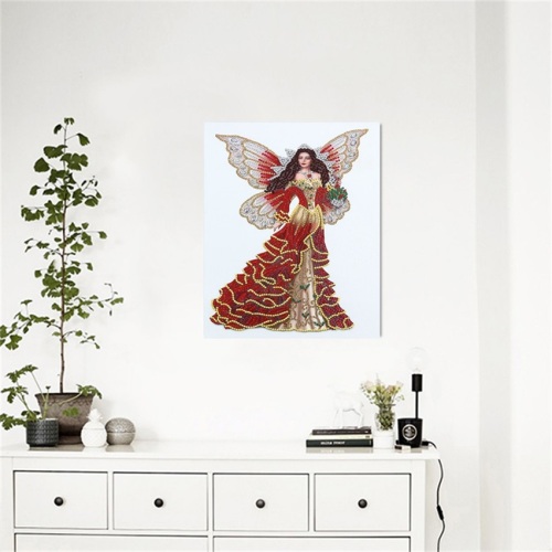 Red Women's Long Dress 5D Diamond Painting Customization