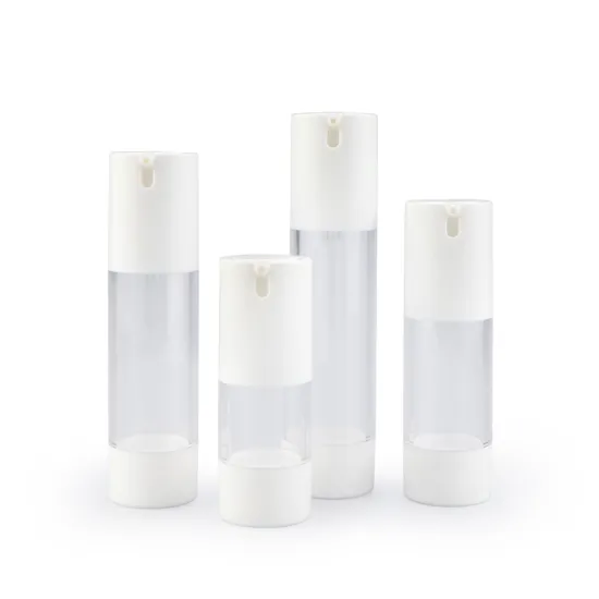 manufacturing high quality white clear 15ml 30ml face serum white cosmetic bottle airless pump