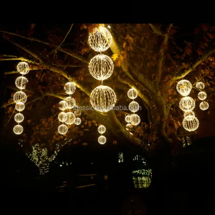 3D Illuminated Christmas Tree Balls for Winter Wonderland Garden Lights