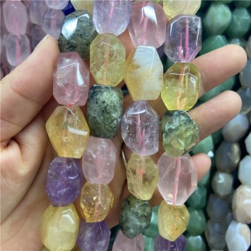 15-20mm Irregular Faceted Crystal Agate Stones & Semi-Precious Gem Beads for Jewelry