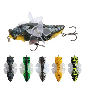 Topwater Popper Lure Propeller Tractor 75mm 15.4g Artificial Black Minnow Floating Hard Bait