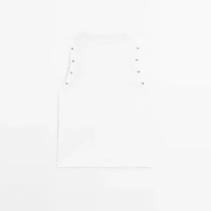 Women's eyelets detail round neck T-shirt