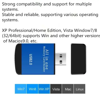 Aluminum Alloy Four-in-One Portable Flash Memory Card Reader