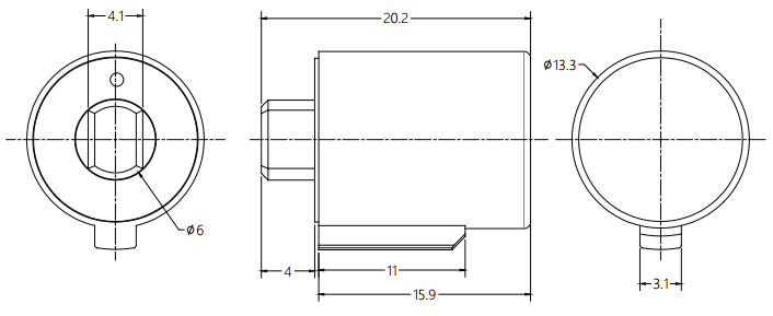 Hidden Sockets Shaft Damper Drawing