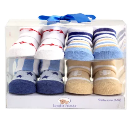 Luvable Friends 4-Piece Boy Novelty Socks Gift Set #07115