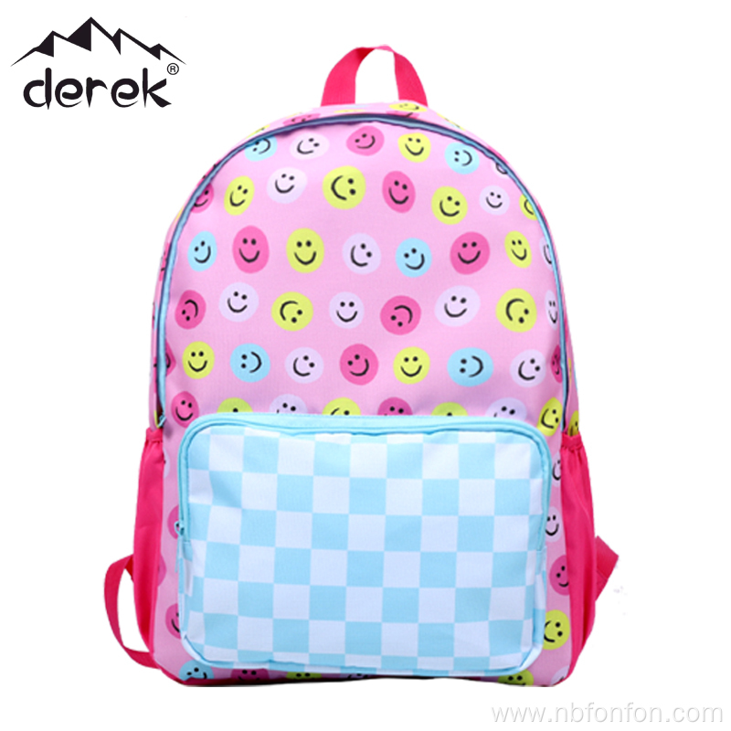 Outdoor lightweight printed smiling face children's backpack