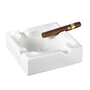 Promotion Restaurant White Stoneware Ceramic Cigar Ashtray For Sale