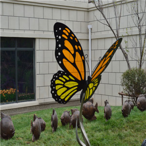 Tùy biến hiện đại tốt nhất bán mô phỏng không gỉ thép điêu khắc động vật-bướm