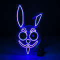 Máscara de festa iluminada de coelho assustador EL